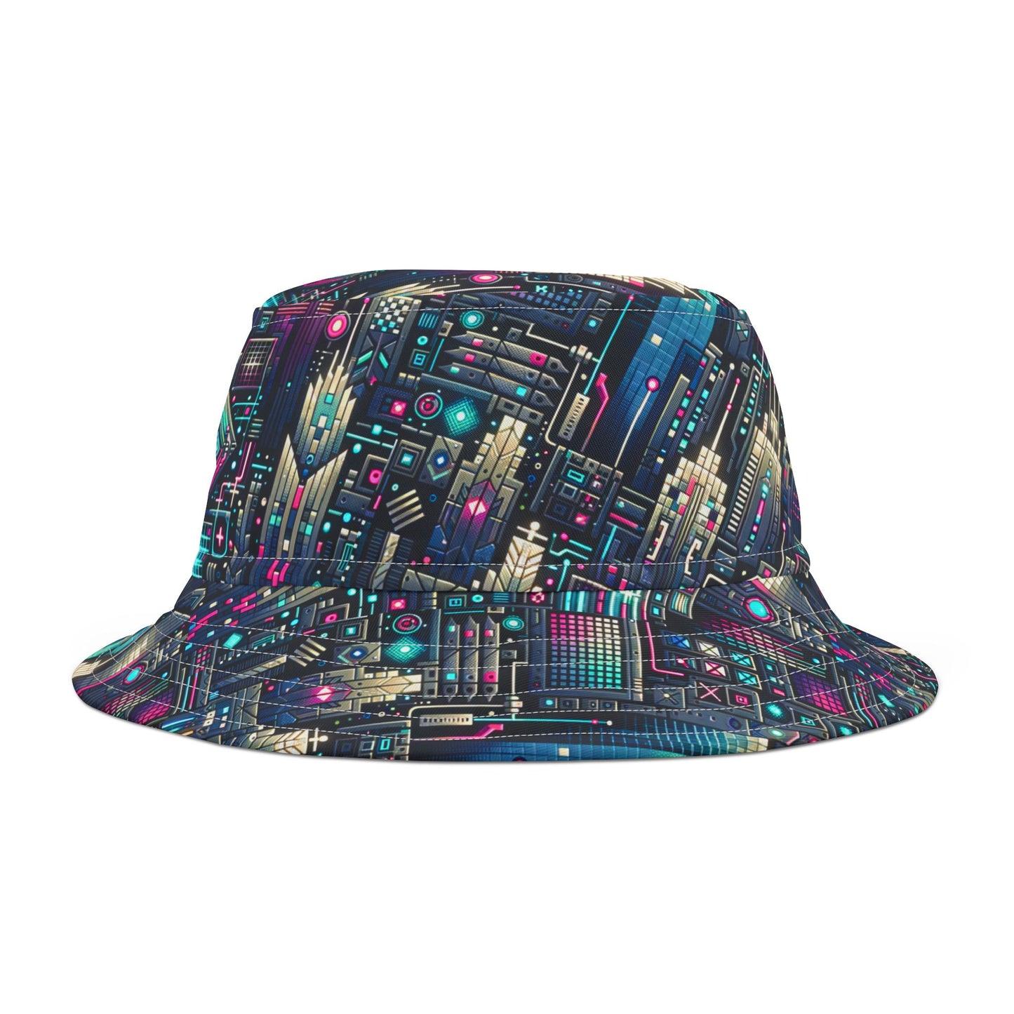 Digital Renaissance Tech-Forward Maximalism Bucket Hat - 8404 Design-56