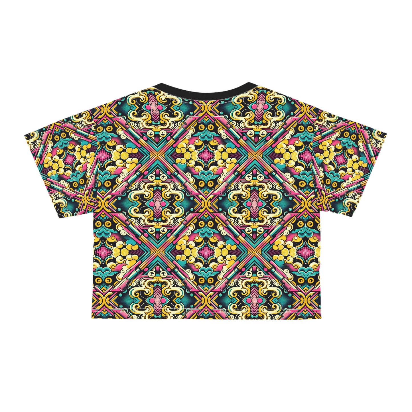 Neon Pop Art Revival Pop Culture Retro Crop Tee - 8404 Design-59