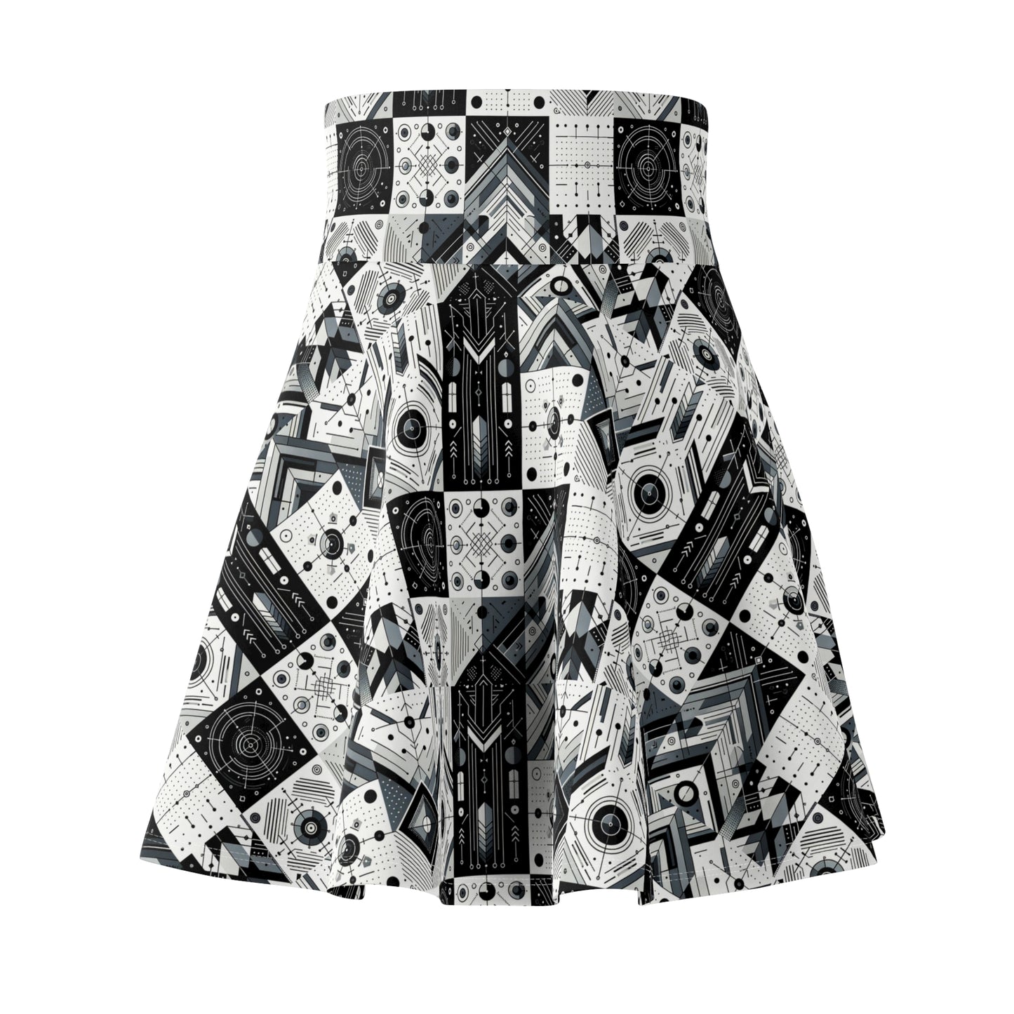 Digital Minimalism Minimalist Tech Women's Skater Skirt - 8404 Design-50