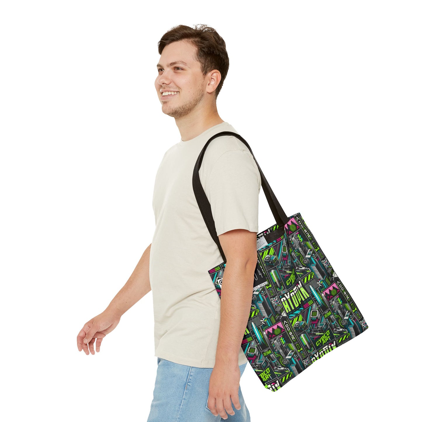 Tech-Forward Graphics Tech-Inspired Streetwear Tote Bag - 8404 Design-46