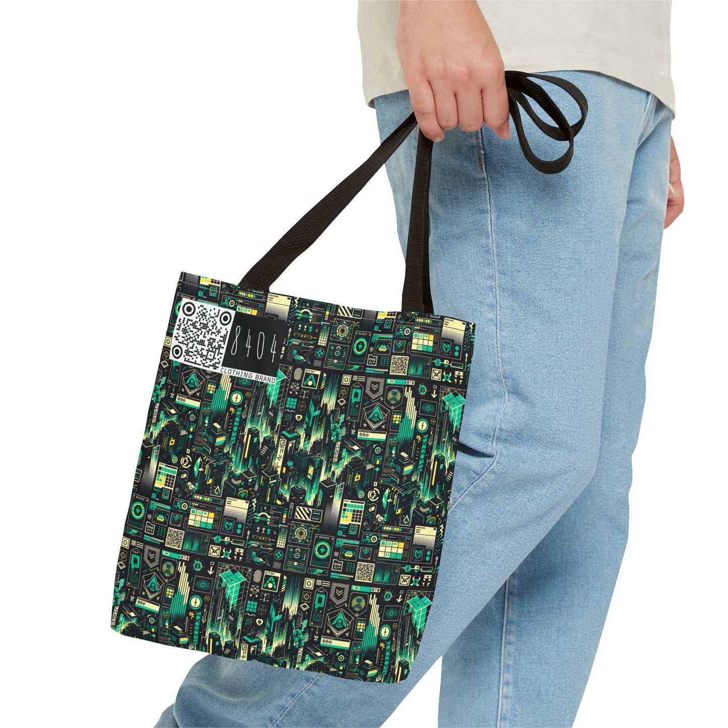 Digital Dystopia Tech Noir Tote Bag - 8404 Design-63