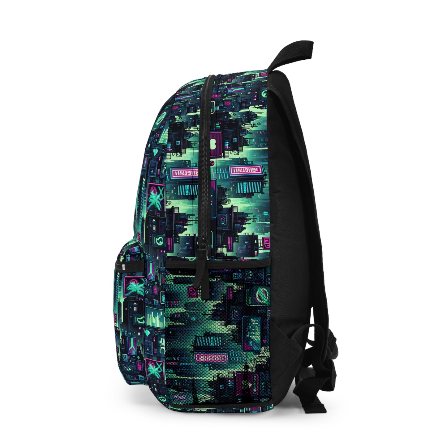 Tech Noir Graphics Futuristic Cyberpunk Backpack - 8404 Design-52