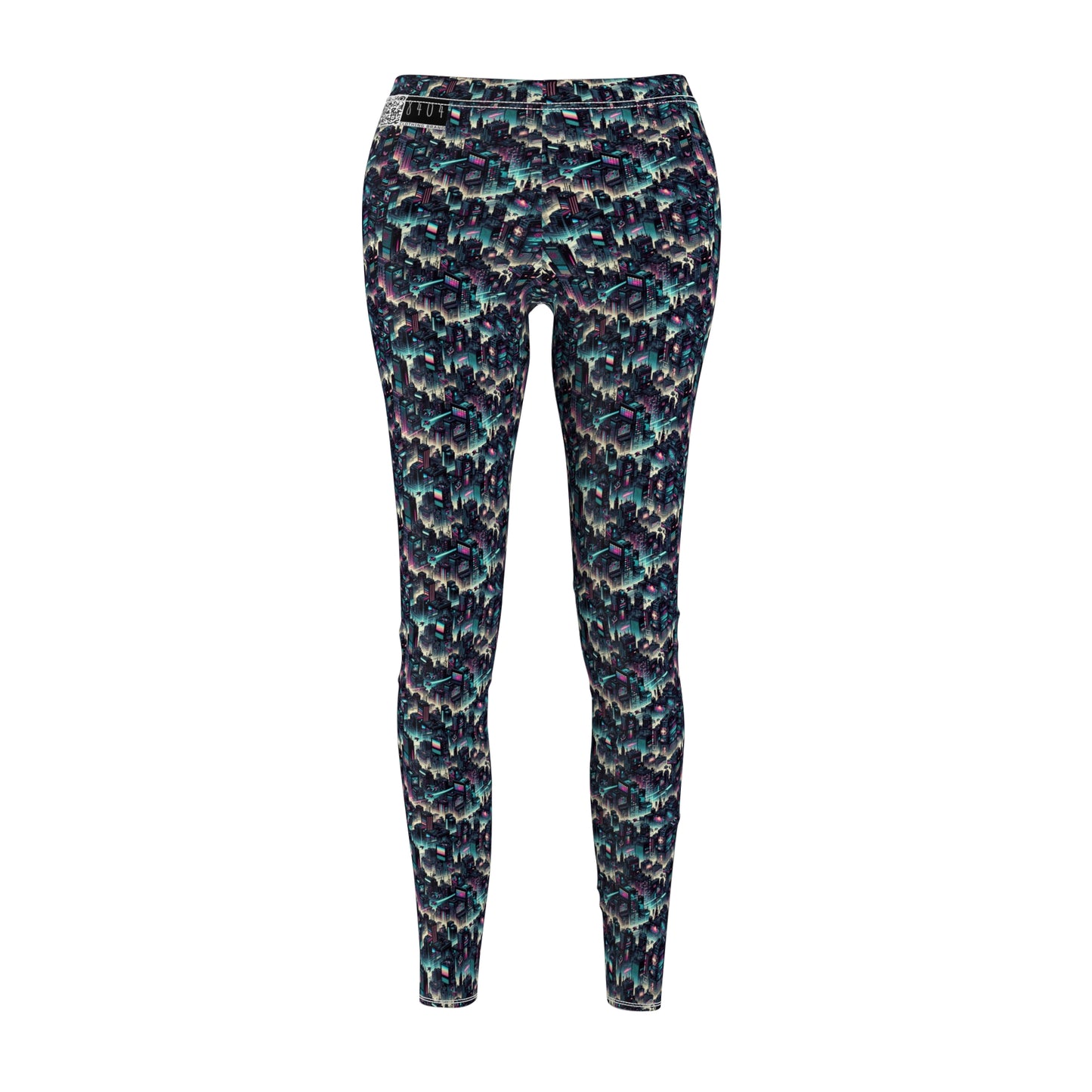 Digital Rebellion Tech-Inspired Streetwear Women's Cut & Sew Casual Leggings - 8404 Design-51
