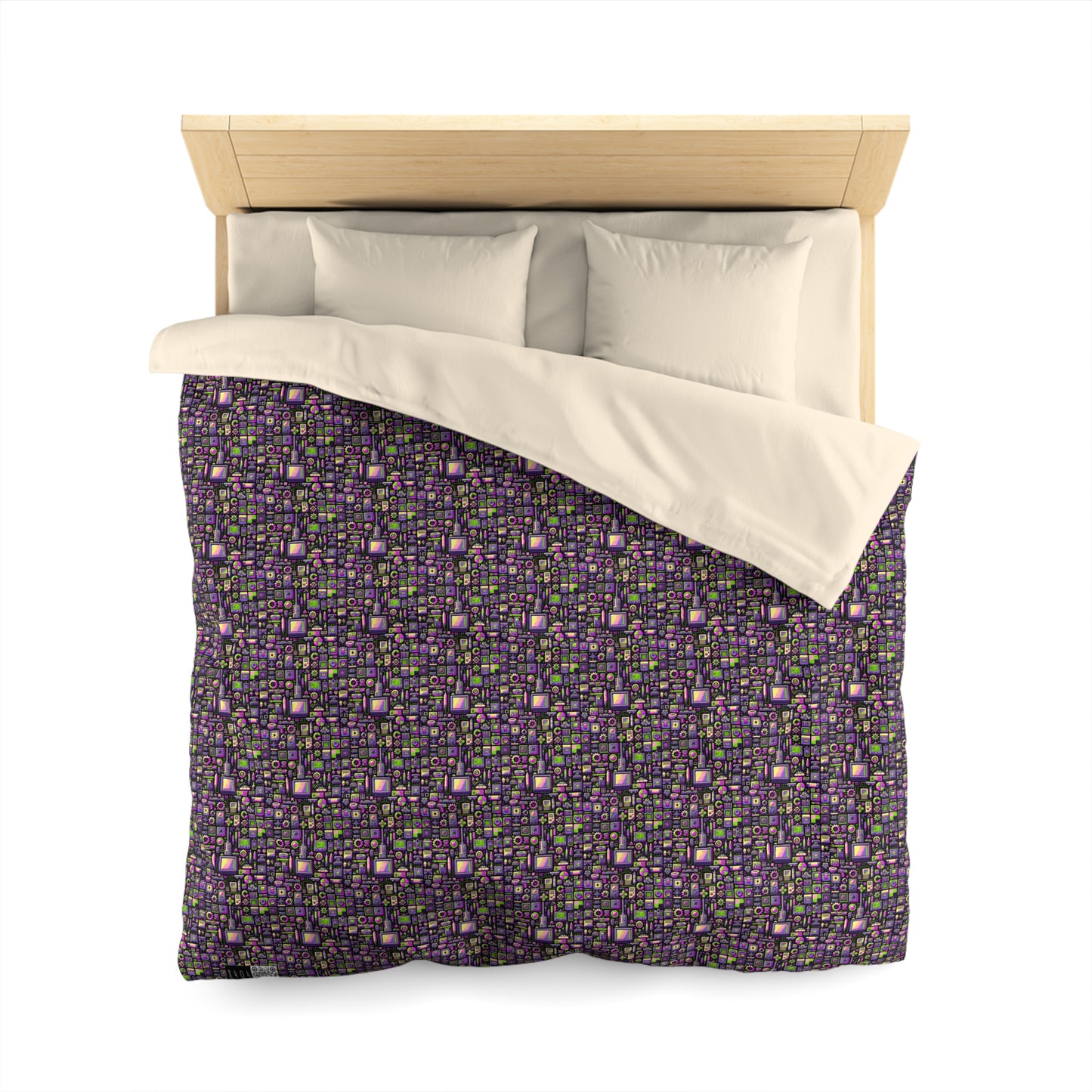 Digital Nostalgia Remix Modern Vintage Fusion Microfiber Duvet Cover - 8404 Design-67