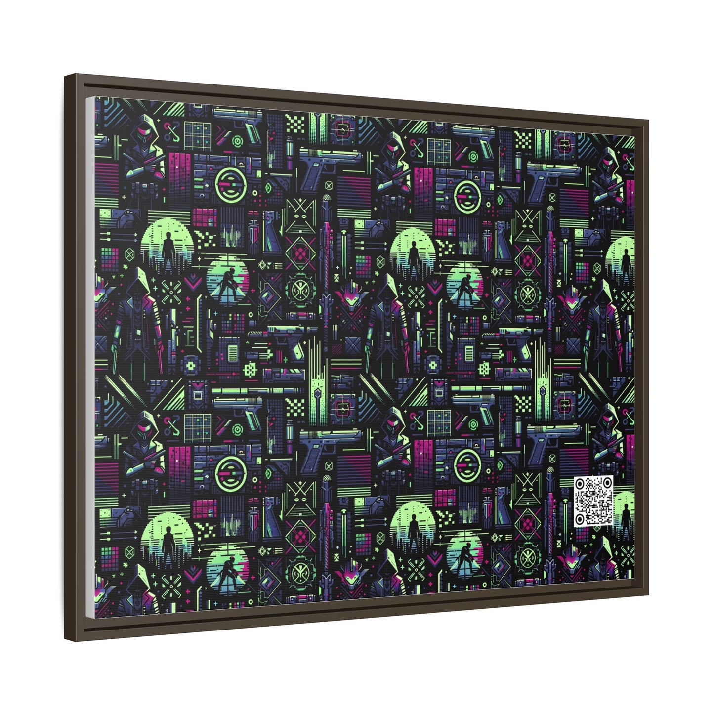 Tech Noir Futuristic Cyberpunk Matte Canvas, Framed (multi-Color) - 8404 Design-63 A