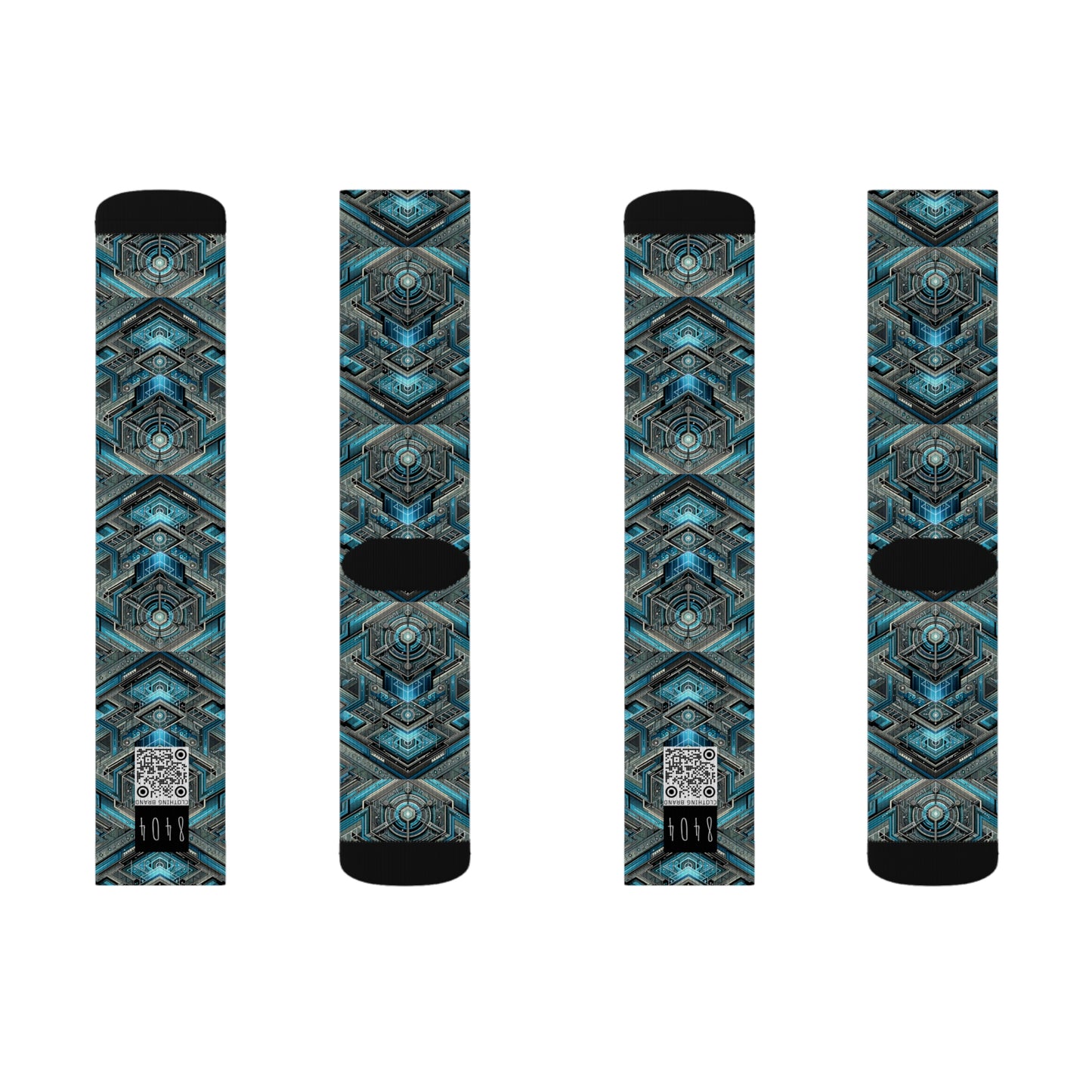 Tech-Infused Futurism Sleek Tech Edge Sublimation Socks - 8404 Design-49
