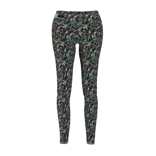 Digital Dreamland Tech-Inspired Streetwear Women's Cut & Sew Casual Leggings - 8404 Design-51