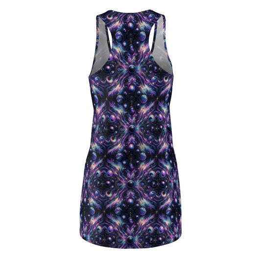 Galactic Hues Tech-Forward Cosmic Fusion Women's Cut & Sew Racerback Dress - 8404 Design-41