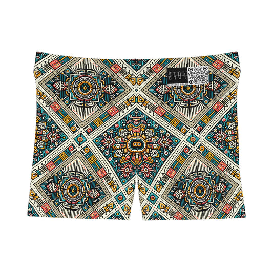 Cultural Fusion Tech Blend of Cultural Heritage With Tech-Inspired Elements Women's Shorts - 8404 Design-64