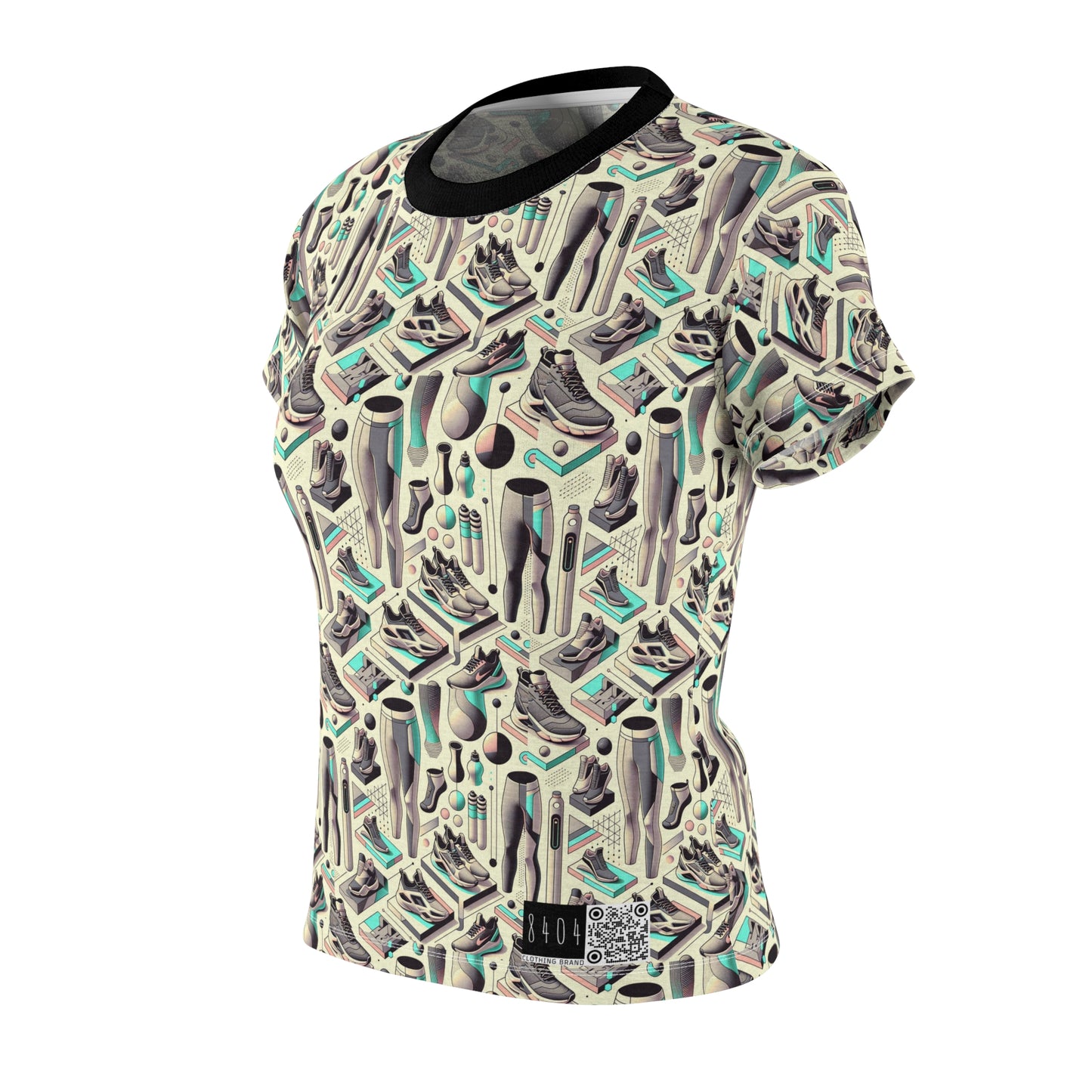 Tech-Infused Athleisure Futuristic Athletic Tech Women's Cut & Sew Tee - 8404 Design-44