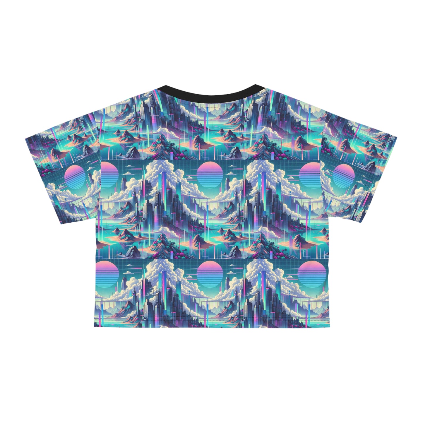 Digital Dreamscapes Digitally-Inspired Streetwear With a Dreamy, Surreal Twist Crop Tee - 8404 Design-53