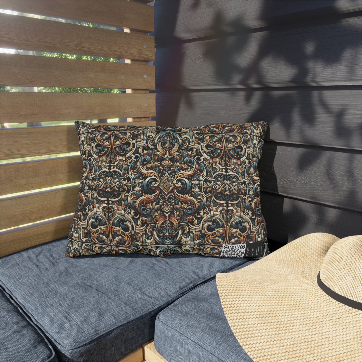 Urban Renaissance Historical Fusion With Street Edge Outdoor Pillow - 8404 Design-59