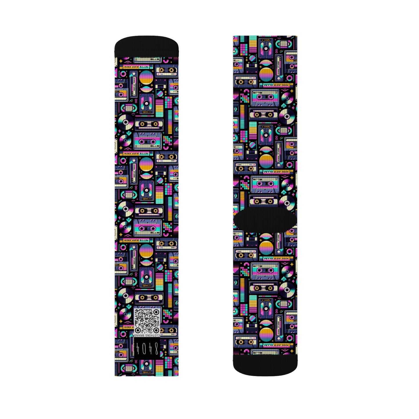 Digital Nostalgia Tech-Inspired Retro Fusion Sublimation Socks - 8404 Design-48