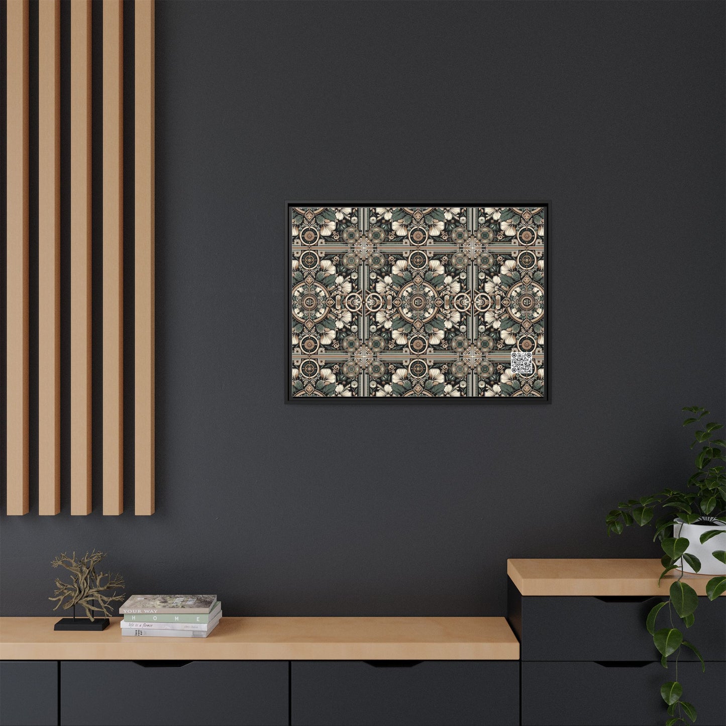 Cyber Garden Party Tech Garden Extravaganza Matte Canvas, Framed (multi-Color) - 8404 Design-66 A