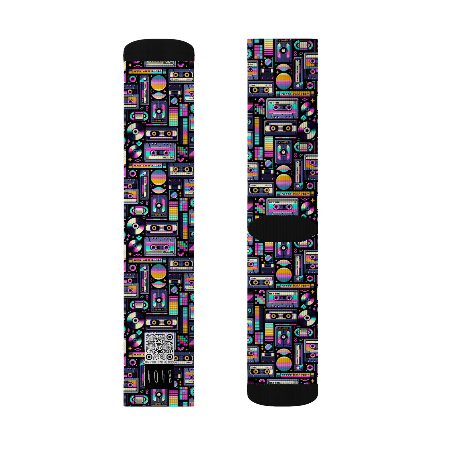 Digital Nostalgia Tech-Inspired Retro Fusion Sublimation Socks - 8404 Design-48