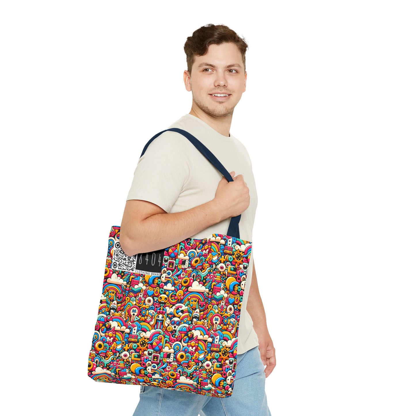 Neon Pop Playful Pop Culture Mashup Tote Bag - 8404 Design-62
