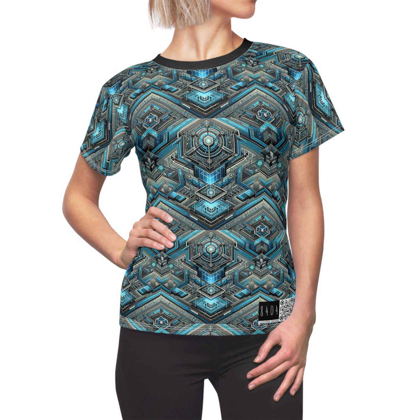 Tech-Infused Futurism Sleek Tech Edge Women's Cut & Sew Tee - 8404 Design-49