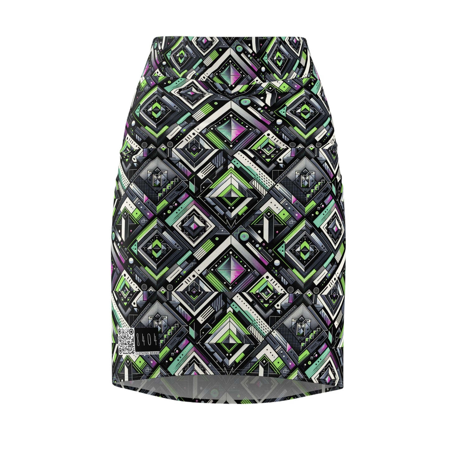 Retro Futurism Graphics Tech-Forward Streetwear Women's Pencil Skirt - 8404 Design-48