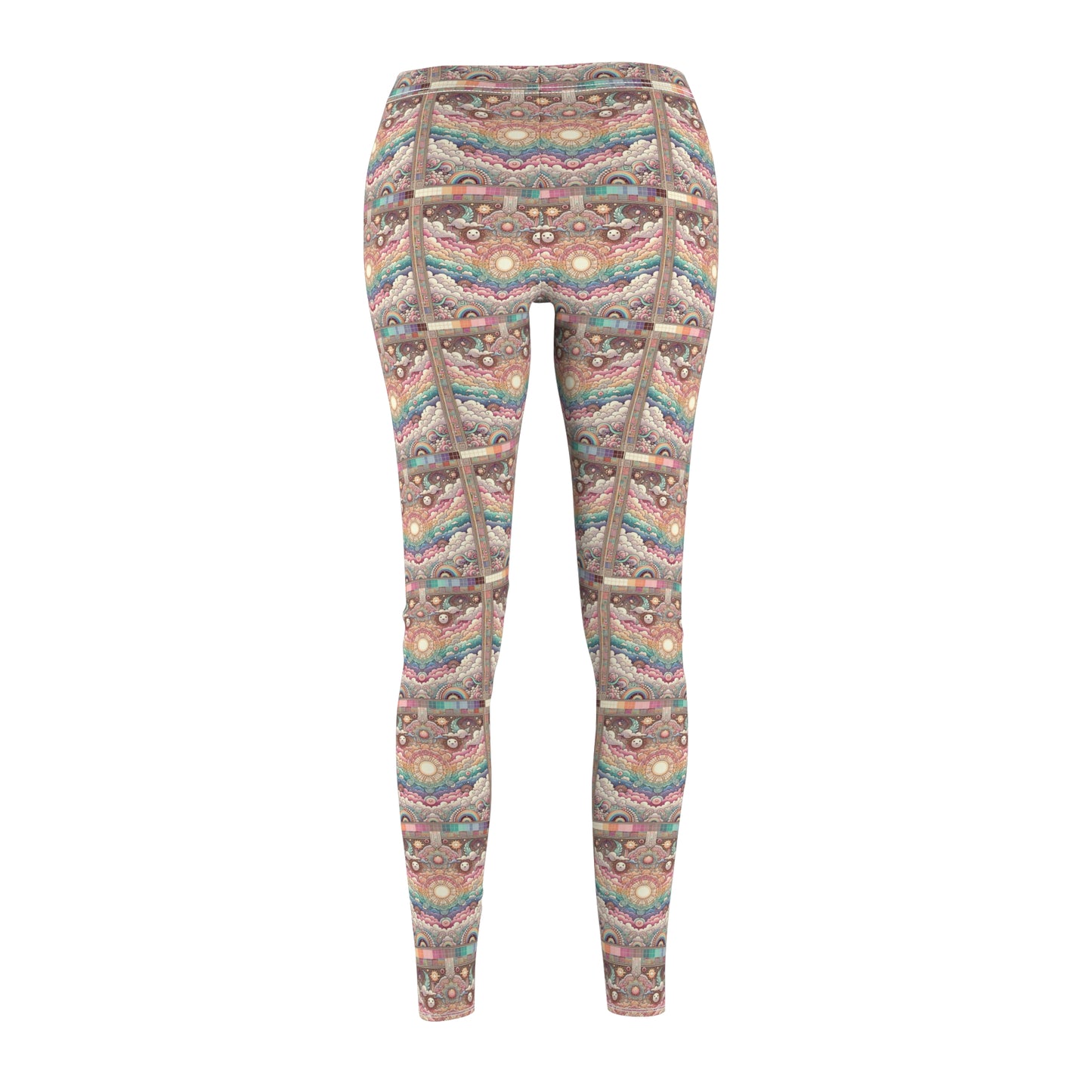 Digital Dreamland Whimsical and Nostalgic Streetwear With a Digital Twist Women's Cut & Sew Casual Leggings - 8404 Design-56