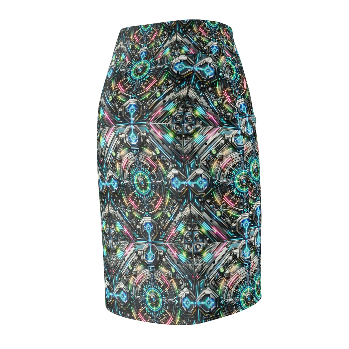 Tech-Infused Futurism Futuristic Tech Women's Pencil Skirt - 8404 Design-53