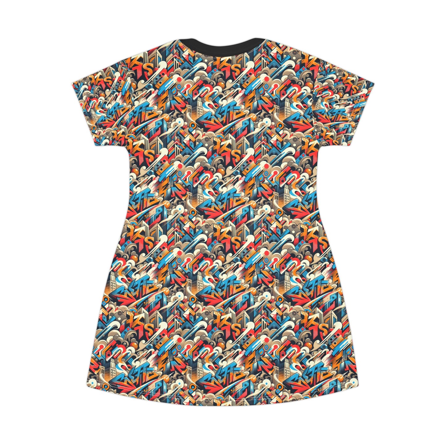Neo-Traditional Street Art Modern Street Art Fusion T-Shirt Dress - 8404 Design-44