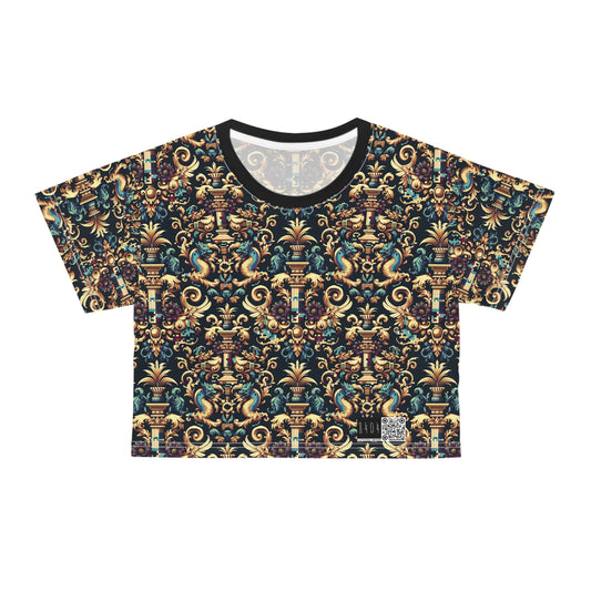 Digital Renaissance Modern Baroque Fusion Crop Tee - 8404 Design-57