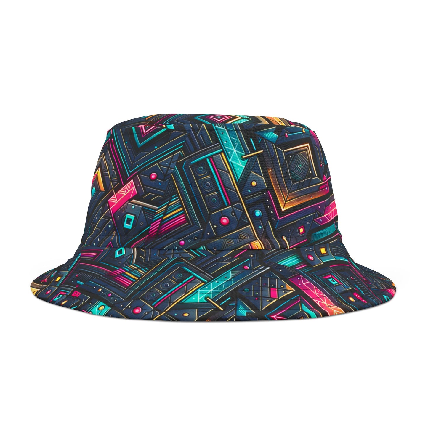 Tech-Inspired Graphics Cyberpunk Cool Bucket Hat - 8404 Design-67