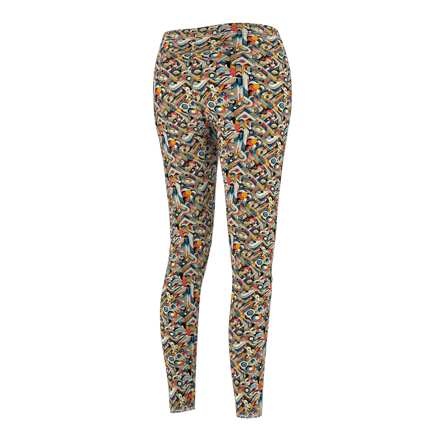 Abstract Graphic Art Modern Artistic Expression Women's Cut & Sew Casual Leggings - 8404 Design-62
