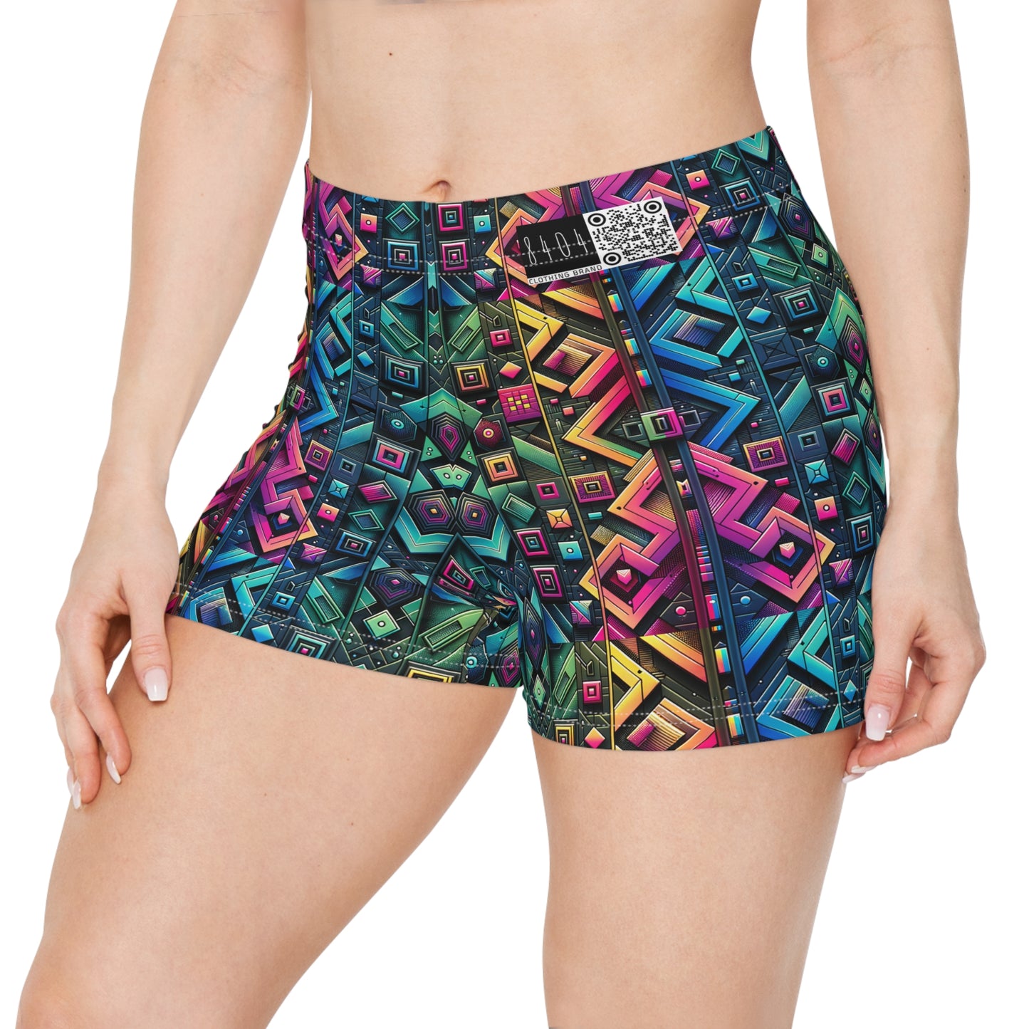 Tech-Inspired Graphics Cyberpunk Cool Women's Shorts - 8404 Design-58