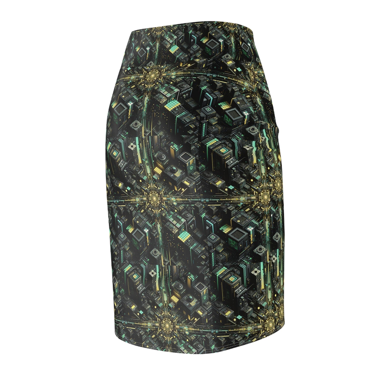 Tech Noir Graphics Tech-Inspired Streetwear Women's Pencil Skirt - 8404 Design-66