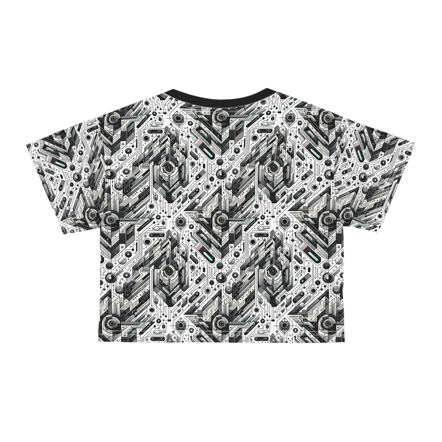 Tech-Infused Streetwear Tech-Forward Minimalism Crop Tee - 8404 Design-51