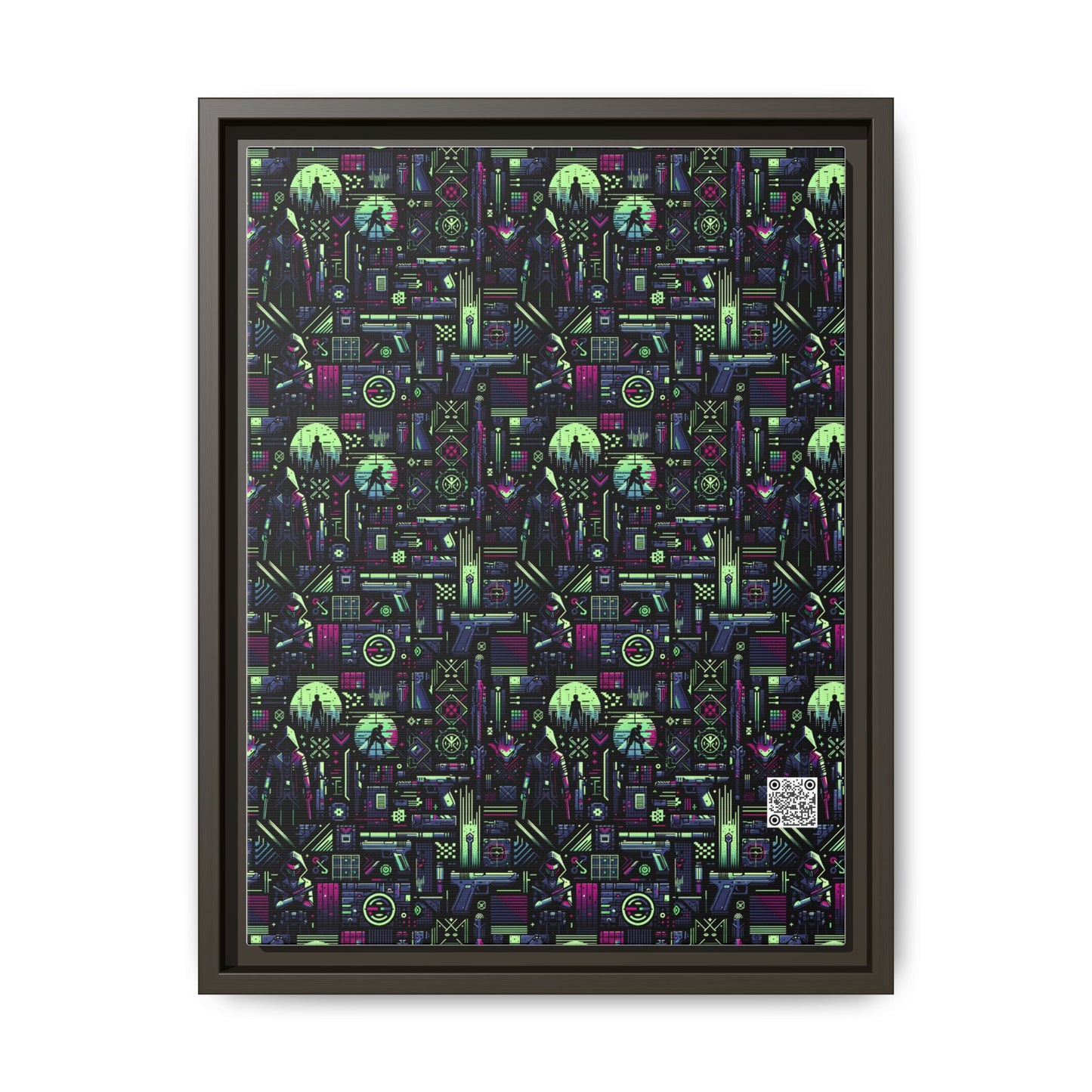 Tech Noir Futuristic Cyberpunk Matte Canvas, Framed (multi-Color) - 8404 Design-63 A