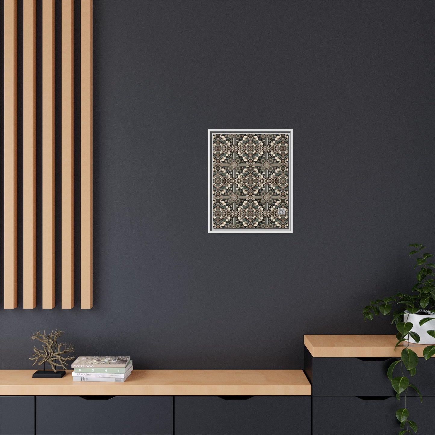 Cyber Garden Party Tech Garden Extravaganza Matte Canvas, Framed (multi-Color) - 8404 Design-66 A
