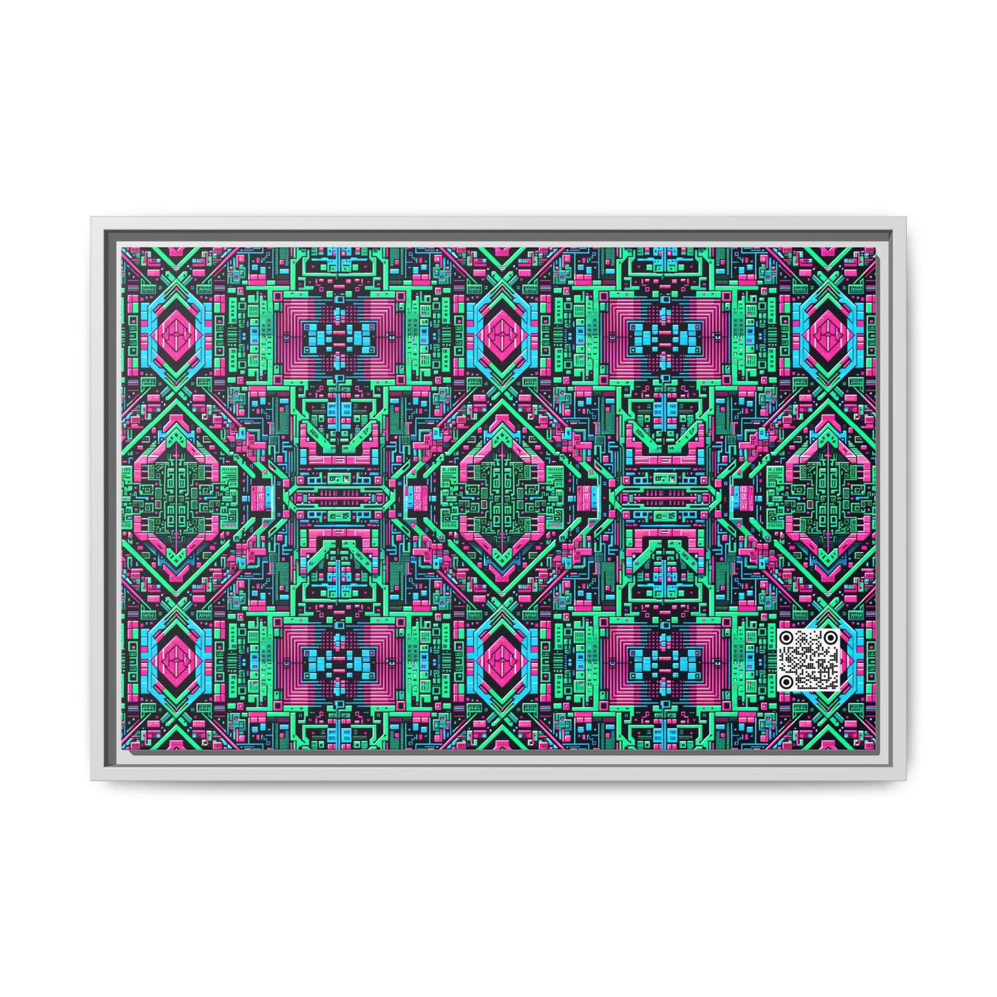 Digital Glitch Vibes Tech-Inspired Streetwear Matte Canvas, Framed (multi-Color) - 8404 Design-71 B