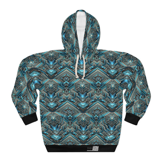 Tech-Infused Futurism Sleek Tech Edge Pullover Hoodie - 8404 Design-49