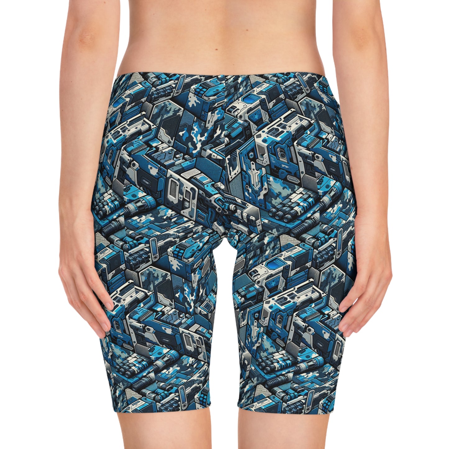 Tech Urban Camo Tech-Forward Streetwear With a Futuristic Military Edge Women's Bike Shorts - 8404 Design-51