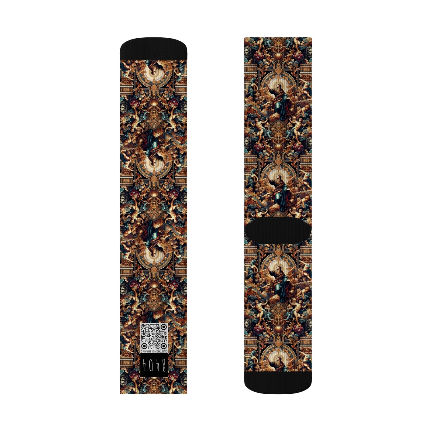 Digital Renaissance Luxurious Streetwear Inspired By Classical Art With a Modern Twist Sublimation Socks - 8404 Design-64