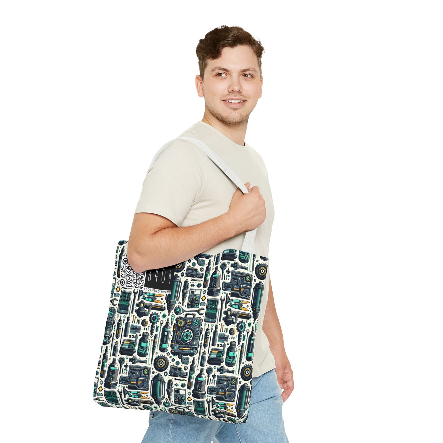 Tech Utility Fusion Modern Tech Streetwear Tote Bag - 8404 Design-53