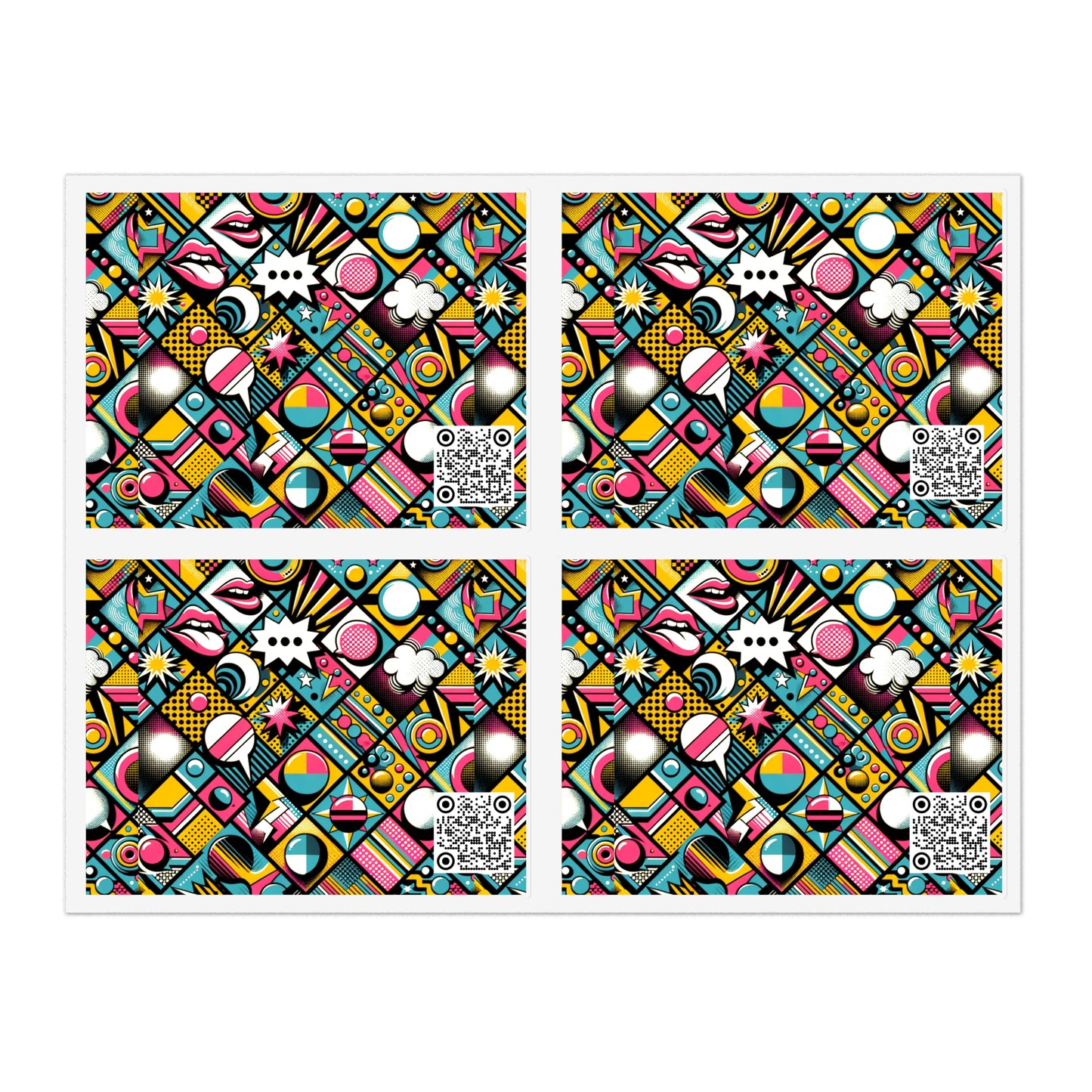 Neon Pop Art Revival Pop Culture Retro Sticker Sheets - 8404 Design-46