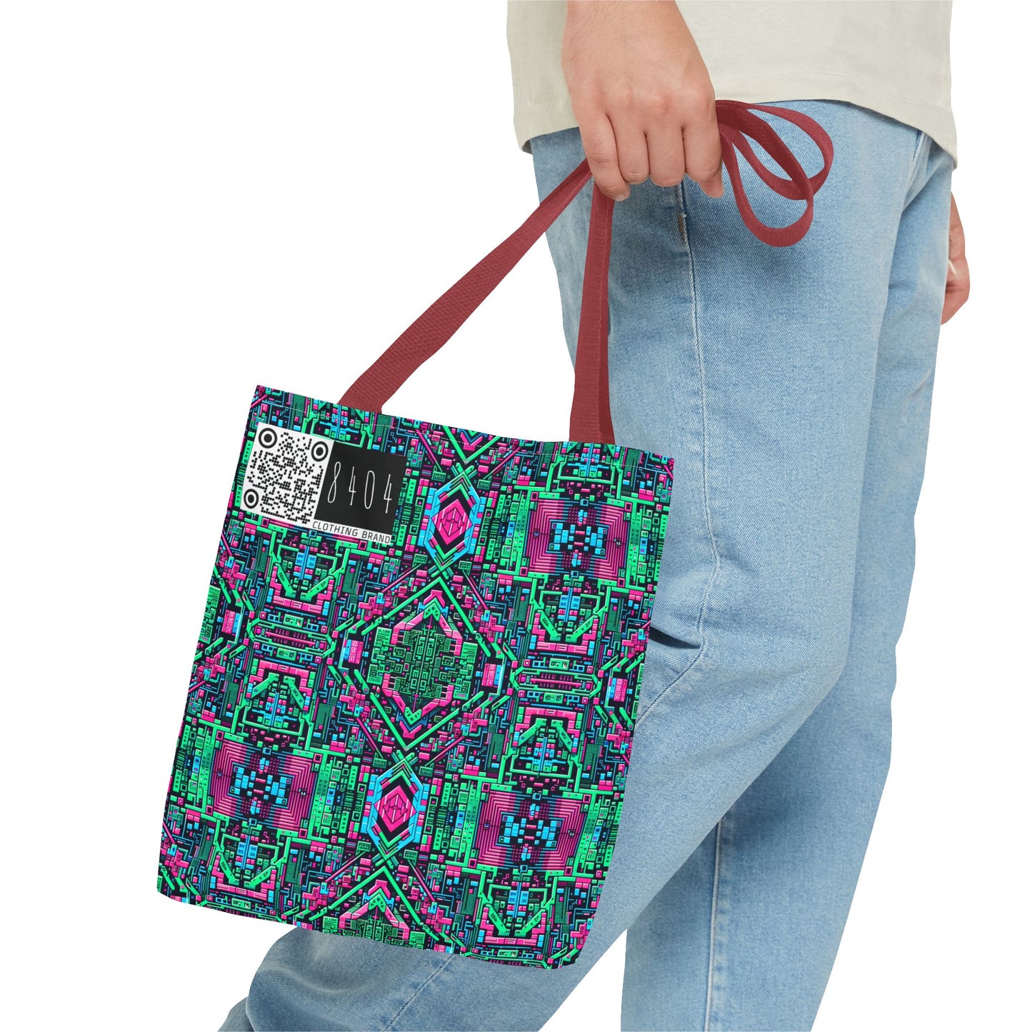 Digital Glitch Vibes Tech-Inspired Streetwear Tote Bag - 8404 Design-71