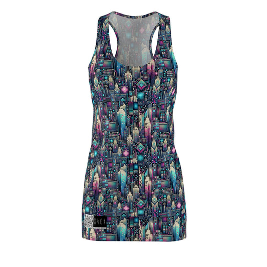 Digital Renaissance Tech-Forward Maximalism Women's Cut & Sew Racerback Dress - 8404 Design-56
