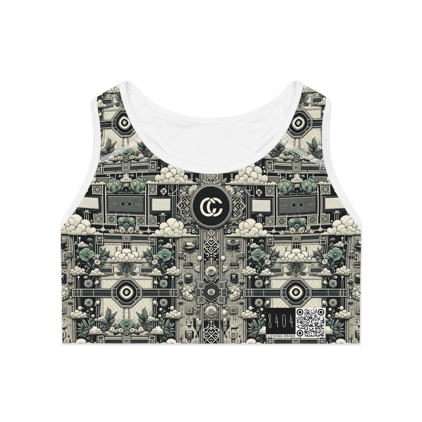 Cyber Garden Party Tech Garden Extravaganza Sports Bra - 8404 Design-54