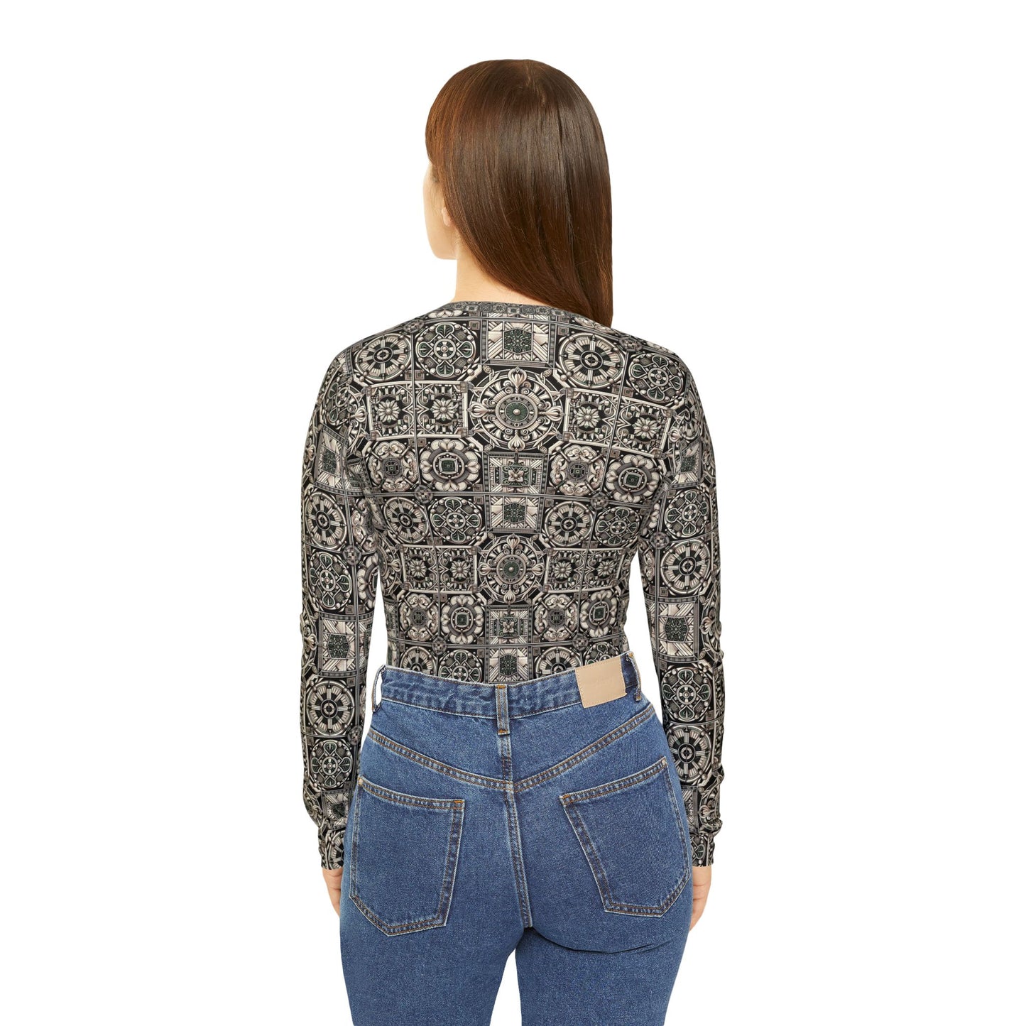 Cyber Garden Party Tech Garden Extravaganza Women's Long Sleeve V-Neck Shirt - 8404 Design-45