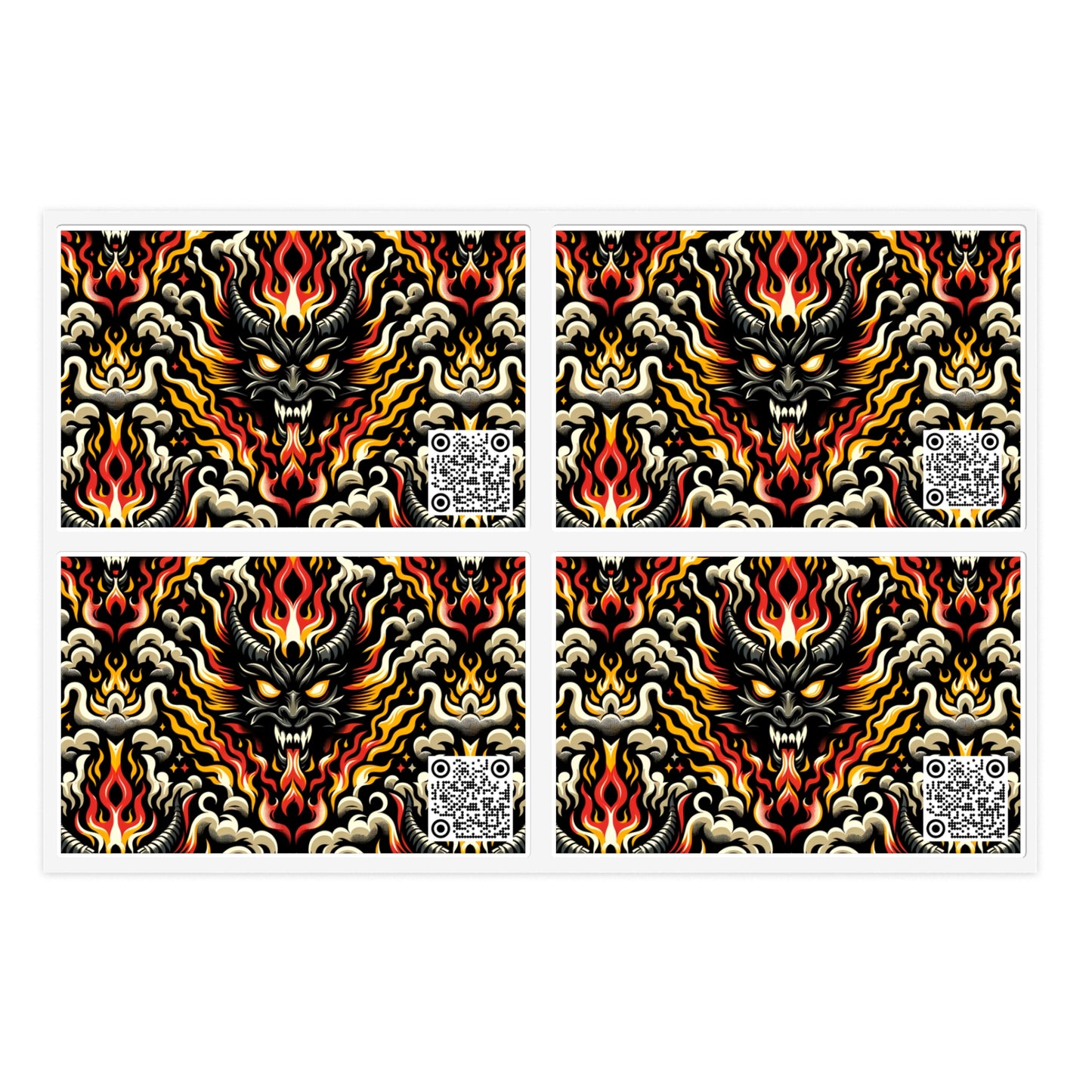 Flame Graphics Maximalist Streetwear Sticker Sheets - 8404 Design-59