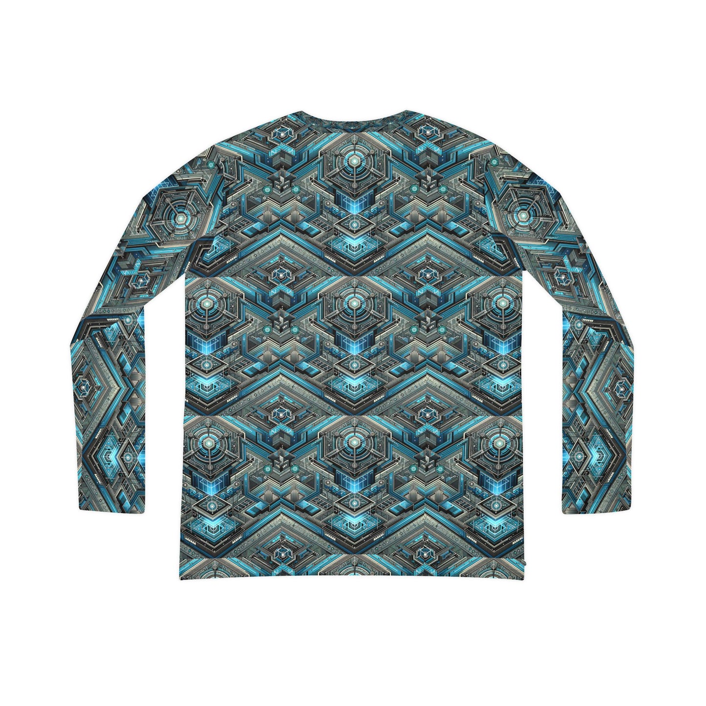 Tech-Infused Futurism Sleek Tech Edge Women's Long Sleeve V-Neck Shirt - 8404 Design-49