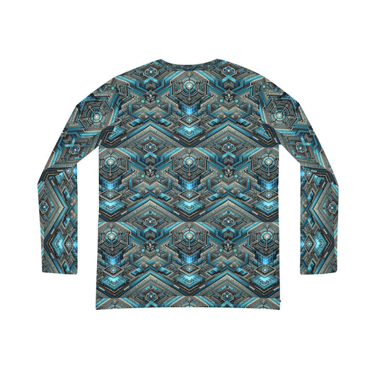 Tech-Infused Futurism Sleek Tech Edge Women's Long Sleeve V-Neck Shirt - 8404 Design-49