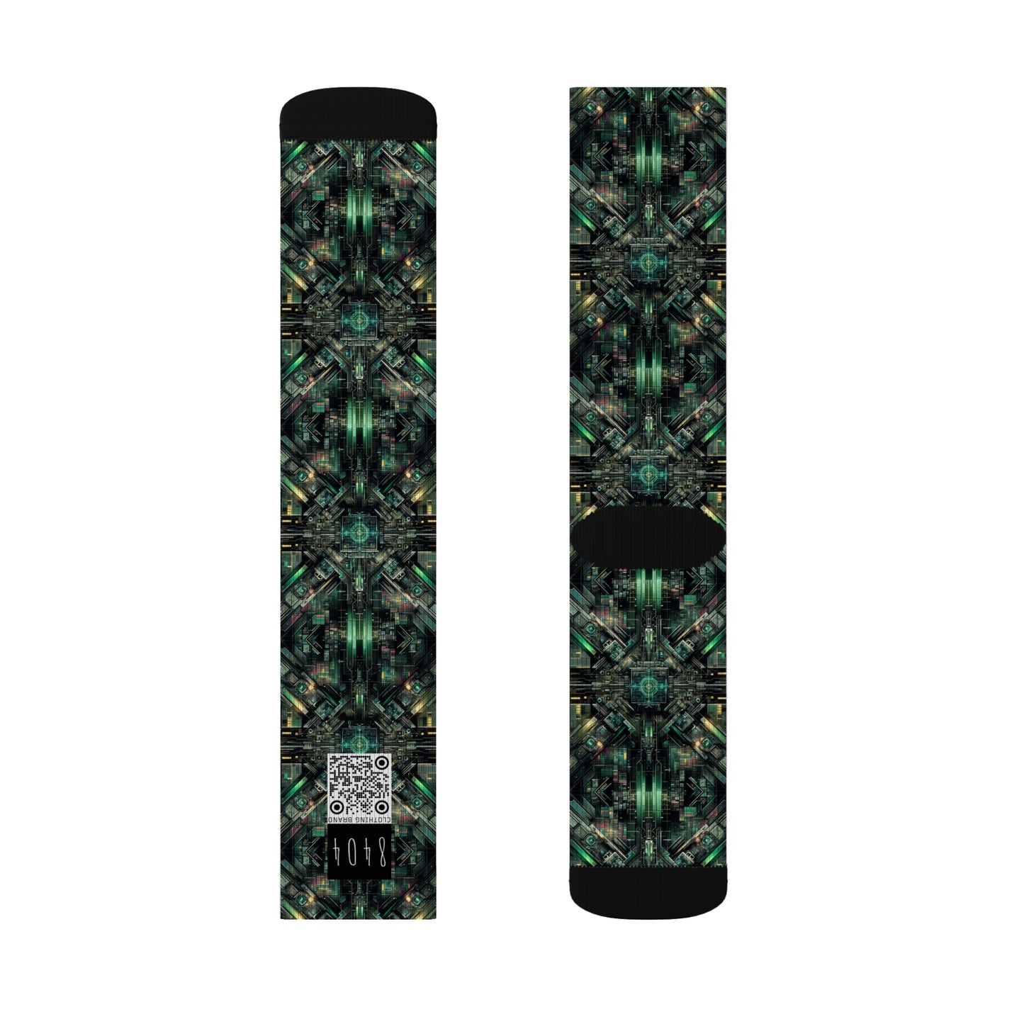 Tech Noir Graphics Tech-Inspired Streetwear Sublimation Socks - 8404 Design-56