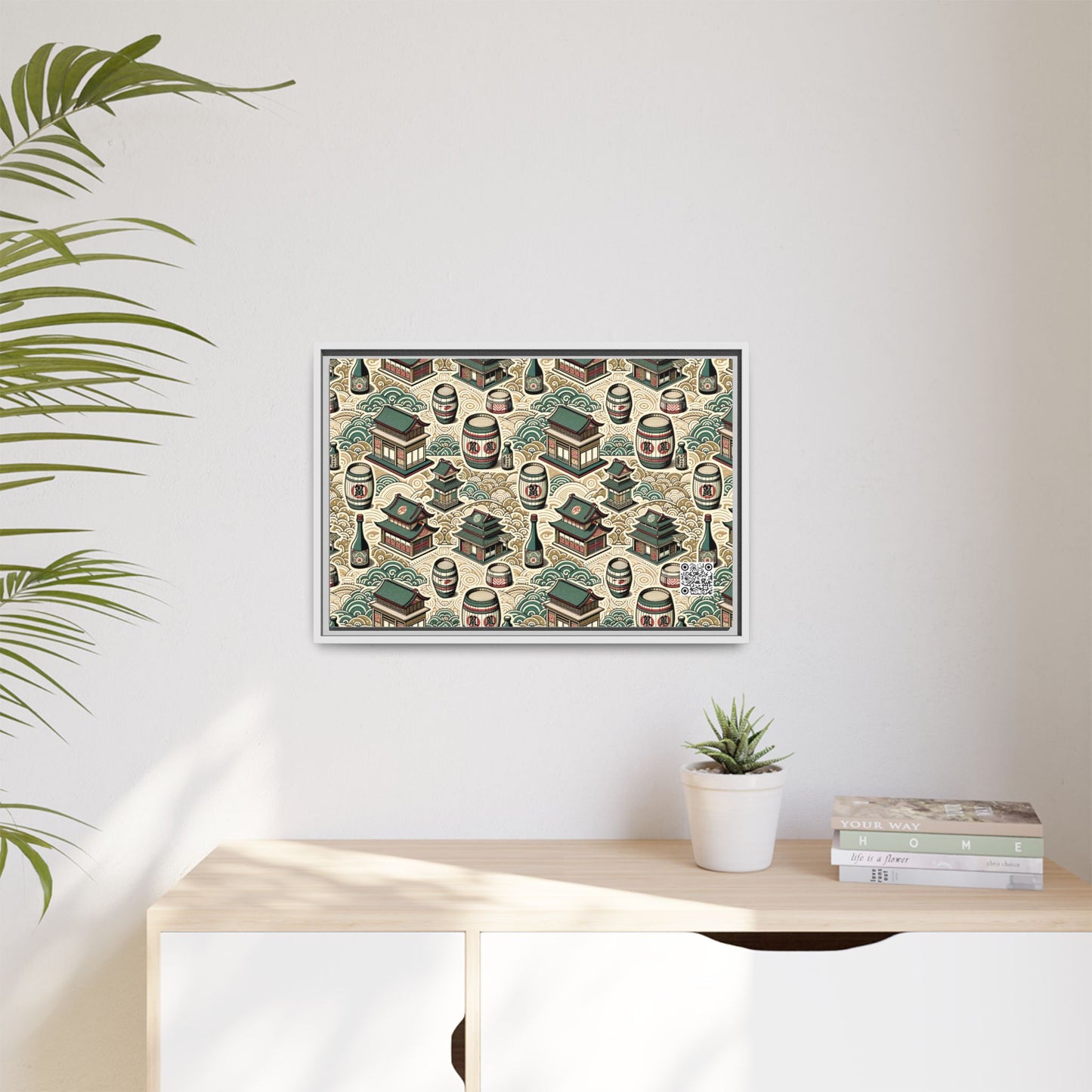 Cultural Artisanal Fusion Contemporary Cultural Elegance Matte Canvas, Framed (multi-Color) - 8404 Design-68 B