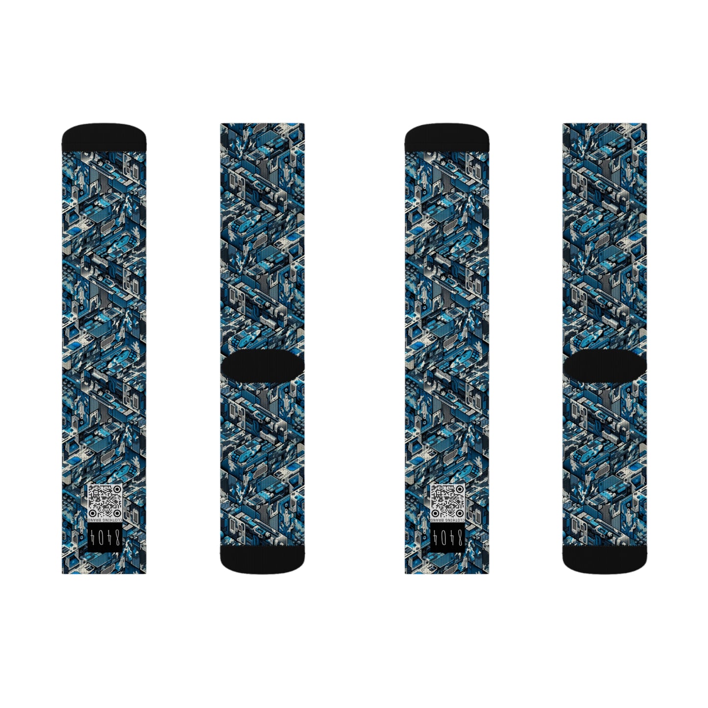 Tech Urban Camo Tech-Forward Streetwear With a Futuristic Military Edge Sublimation Socks - 8404 Design-51