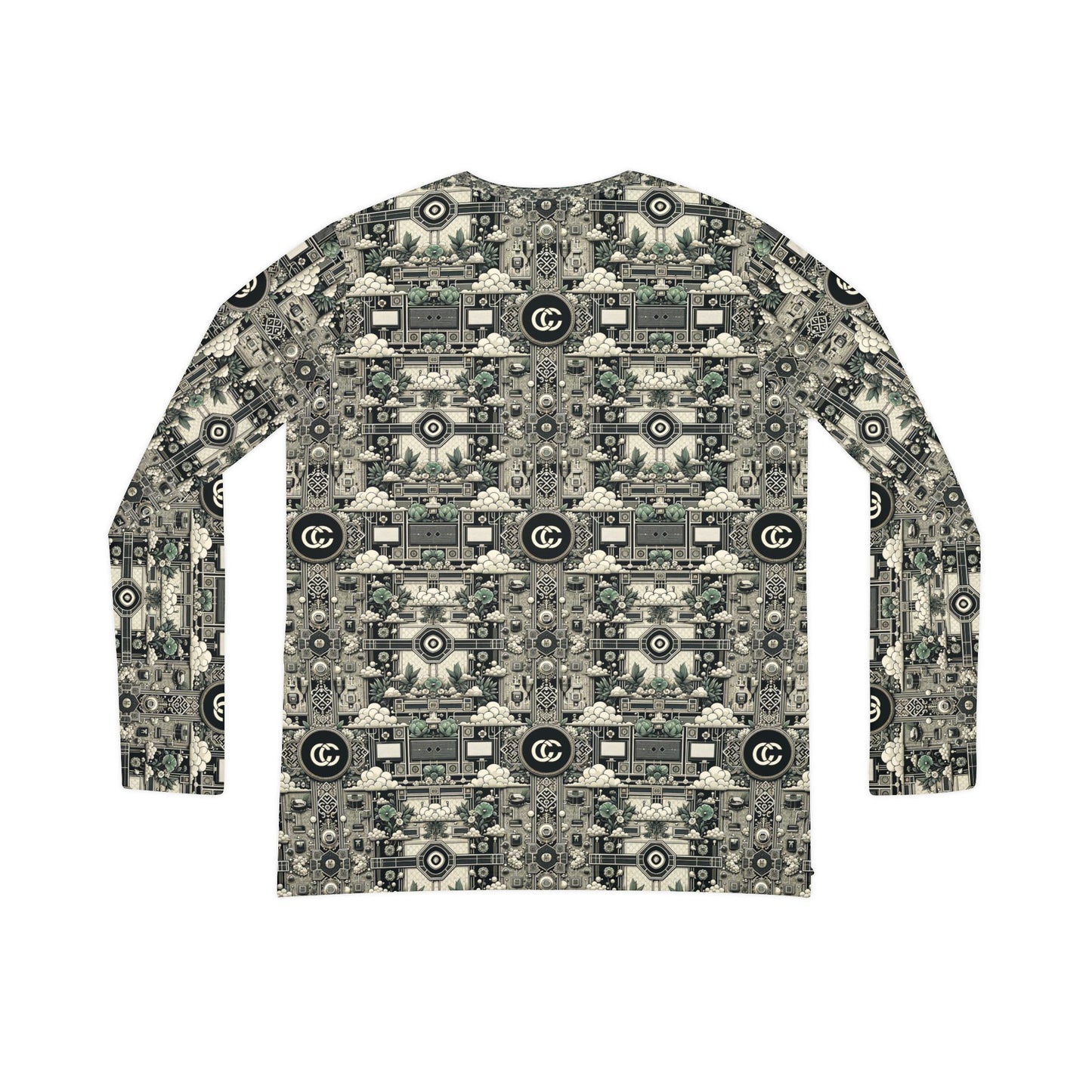 Cyber Garden Party Tech Garden Extravaganza Women's Long Sleeve V-Neck Shirt - 8404 Design-54